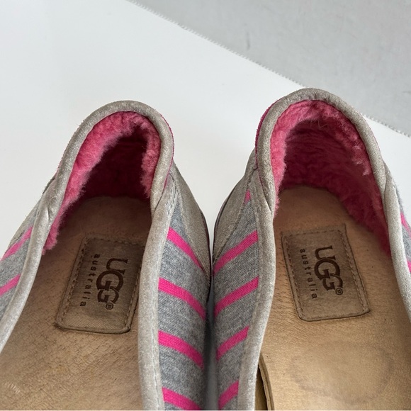 UGG Neema Women’s Size 10 Grey Pink Striped Ballet Flats Slip On Comfort Shoes - Picture 10 of 13